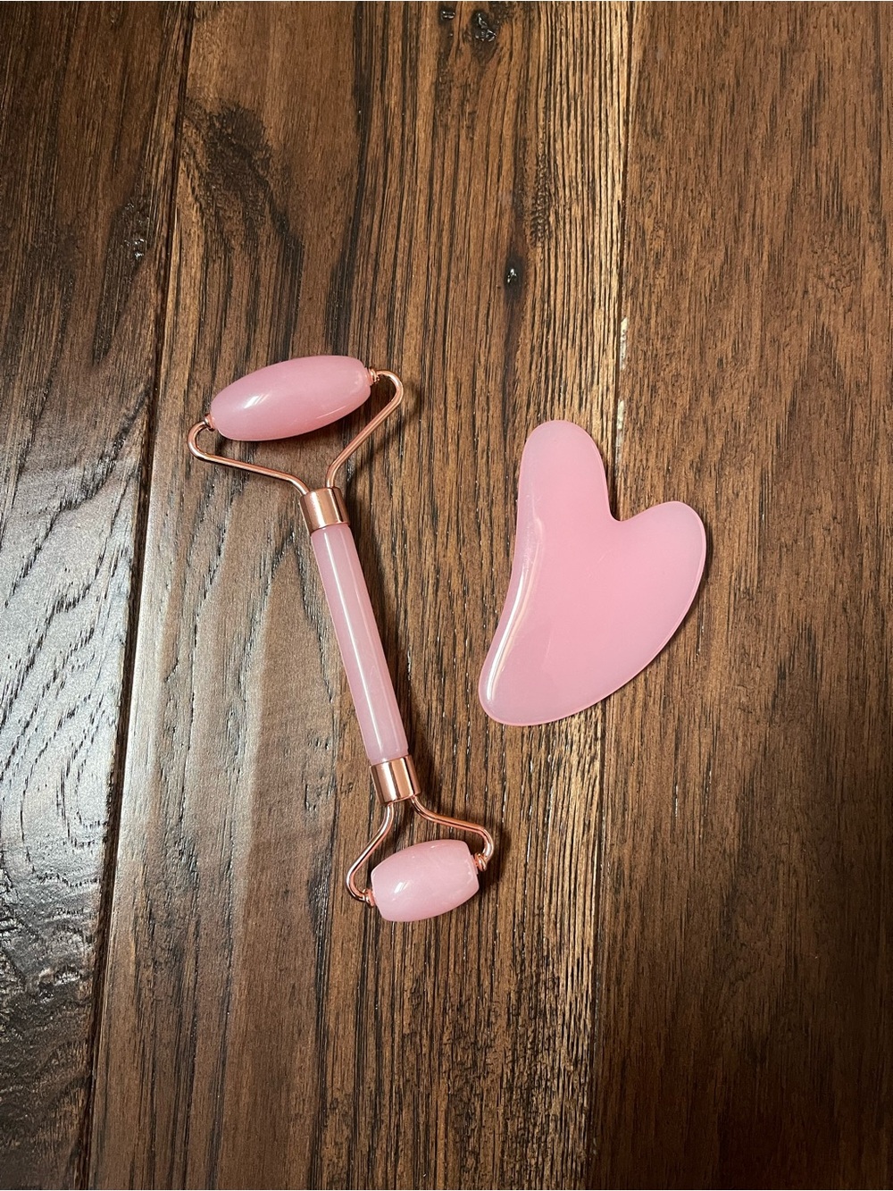 Bundle of Pink Plastic Gua sha and Double-sided Facial Roller - FACIAL/SKINCARE